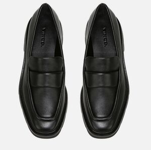 Vince Classic Black Leather Loafers
